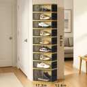 SYNCVIBE Foldable Shoe Rack, 9-Tier, 18 Pairs, 17.3" Wide, Black Gold | Foldable Shoe Organizer, Collapsible Shoe Cabinet with Doors, Stackable Shoe Shelves for Closet, Entryway and Living Room