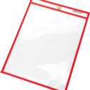 Amazon Basics Heavy Duty Dry Erase Job Ticket Holders, Document Protectors with Clear Plastic Film and Multicolored Fabric Edge, 8.5" x 11", Pack of 25
