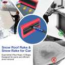 Roof Rakes for Snow Removal, 20FT Telescoping Snow Rake for House Roof, Solar Panels, Cars & RV, Snow Broom Push/Pull, Heavy Duty Aluminum Ice Scraper, No-Scratch Foam Blade, Roof Shovel Tool