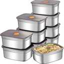GIUOIDUO 20 PCS FOOD STORAGE CONTAINERS WITH LIDS AIRTIGHT (10 CONTAINERS & 10 LIDS) STAINLESS STEEL FOOD CONTAINERS LEAK PROOF STORAGE BOX WITH LID LOCKING FOOD STORAGE CONTAINER FREEZER STORAGE