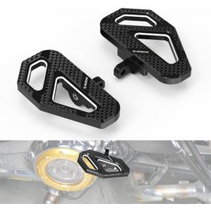 NICECNC Black Rear Enlarged Passenger Footboard Aluminum Foot Pegs Compatible with Harley Road King Special FLHRXS 2017-2024, Replacement for 50208-04, See Fitments