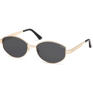 SOJOS Trendy Oval Polarized Sunglasses for Women Men, Retro Fashion Round Shades SJ1255 (Gold/Grey)