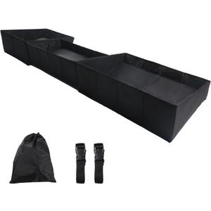 Under Seat Storage Box Compatible with Chevy Silverado/GMC Sierra 1500 2014-2018; 2015-2019 Silverado/Sierra HD Double Cab, Foldable Underseat Organizer Crew Cab Accessories