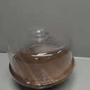 Acacia Wood Cake Stand with Glass Lid 12" Magnetic Base, Detachable Serving Tray for Cake, Cheese, Charcuterie, Snacks & Desserts Wooden Cake Holder for Parties & Kitchen Display