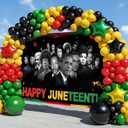 Juneteenth Balloon Arch Kit With Backdrop For Bold Juneteenth decorations Indoor Or Outdoor Setup 70.9x43.3 In Fabric Banner Red Green Yellow Black Balloons, 9 inches x 11 inches x 0.9 inches