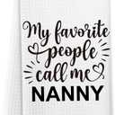 3 x Nanny Gifts Kitchen Towels, Nanny Gifts for Grandma Dish Towels Tea Towels for Kitchen, Nanny Grandma Gifts from Grandkids, Gifts for Nanny Hand Towels for Bathroom Kitchen, 16x24 Inches