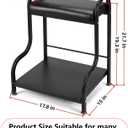 Foot Bath Spa Trolley Cart, Heavy-Duty Reinforced Frame Pedicure Stool with Magnifier Lamp Hole & Foot Rest, Ergonomic Multi-Purpose Foot Massage Manicure Station for Salon/Home, Black