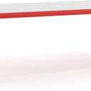 Flash Furniture Wren 23.625''W x 47.25''L Rectangular Red Plastic Height Adjustable Activity Table with Grey Top, Set of 1