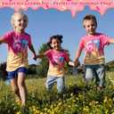Skicuff 67 Dripping Ice Cream T-Shirts Creative Round Neck Short Sleeves for Boys Girls Daily Outfits Summer Party (Pink, L)