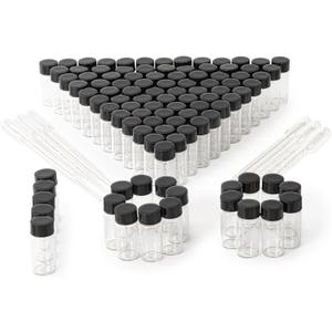 5ml Clear Small Glass Vials 100pcs with Screw Caps(100pcs)