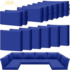 Patelai Waterproof Outdoor Patio Cushion Covers Replacement 24 x 24 UV Proof Wicker Sofa Sectional Seat Slipcovers for Rattan Sectional Set Supplies, Covers Only