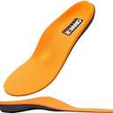 Orange Full Length D Fits Men's Shoe 7-7.5, Women's 8.5-9 Uses a Heel Cup, Contoured Medial Arch, and Metatarsal pad to Help with Better Alignment and Weight Distribution