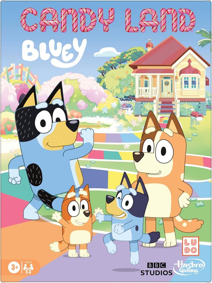 Hasbro Gaming Candy Land Bluey Edition Board Game | Ages 3 and Up | 2-6 Players | Play as Dad, Mum, Bluey, Bingo, Muffin, or Socks | Preschool Games | Kids Gifts 