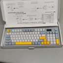 Wireless Keyboard Creamy Membrane with Rainbow Backlight,3Mode Connectivity (BT/2.4G/USBC) with LCD Screen & Multifunction Knob,200H Battery, 94 Key PBT Keycaps, Quiet Typing for Office/Home/Gaming