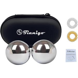 Stainless Steel Baoding Balls Set,1.57 Inches Chinese Health Balls, Metal Stress Relief Hand Massage Balls No Chime for Hand Exercise, Hands Therapy