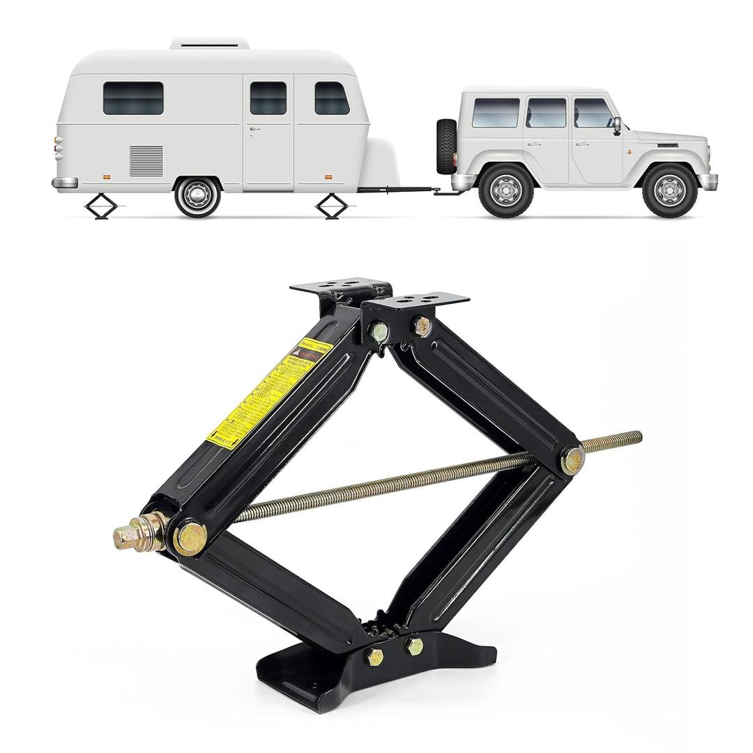 Cobra-Tek Universal RV Camper Travel Trailer Stabilizer Leveling Scissor Jack, Bolt-on or Weld-on, 5000 lbs Load Capacity, 24" inch Height, 5th Wheel, Stable Bow-Tie Base, j-5000, J5000, CBK-1024-PBK