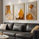 Large Framed Modern Abstract Wall Art for Living Room, 3 Piece 24x36 In