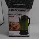 Elite Gourmet EC812G Vintage 50s Electric Coffee Percolator Clear Brew Progress Knob Cool-Touch Handle Cord-less Serve, 12-Cup, Retro Green