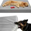 LILNAP Indestructible Dog Beds for Large Dogs, Chew Proof Dogs Bed with Orthopedic Egg Foam, Outdoor Pet Bed Mat with Washable Cover for Crate Pad and Cages,Jumbo 55"x42"x4"