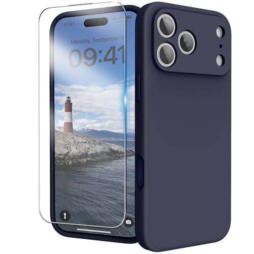 INGIDO for iPhone 17 Pro Max Case, Liquid Silicone Cover with Camera Protection Anti-Scratch Soft Microfiber Lining Shockproof Protective Phone Case for iPhone 17 Pro Max 6.9", Midnight Blue