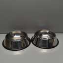 Amazon Basics Stainless Steel Non-Skid Pet Dog Water And Food Bowl, 2-Pack (10 x 2.8 Inches), Each Holds Up to 38oz