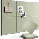 Felt Bulletin Board Tiles -28"x18" Cork Board Alternative for Office Decor, Push Pin Board Wall Organizer 6-Pack - Sage