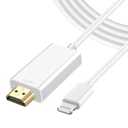 [Apple MFi Certified] Lightning to HDMI Adapter for iPhone to TV, HDMI to Lightning Cable 1080P HD Digital AV Adapter Sync Video & Sound for iPhone 14 13 12 11 X SE 8 7 6, HDTV/Projector - 6.6FT (2M)