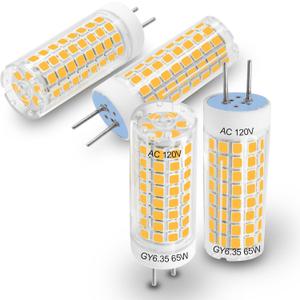 GY6.35 LED Bulb G6.35 7W AC 110V-130V (Cannot be Used at Low Voltage 12V) G6.35 Bi-Pin Base Warm White 3000K Dimmable 65W Halogen Bulbs Equivalent, 4-Pack
