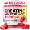 eterlower Creatine Monohydrate Gummies, 5g Creatine Gummies for Women & Men.Pre-Workout & Muscle Growth Support, Contains BCAA, Collagen, Sugar-Free, 120 Count, BBD 10/27/2027