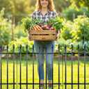 ARIFARO Metal Garden Fence 32" H x 24" W (5 Pack, Length 10 ft), No Digging Decorative Garden Border Fence, Rustproof Black Garden Fence Panels for Yard, Flower Bed, Patio, Dog Animal Barrier