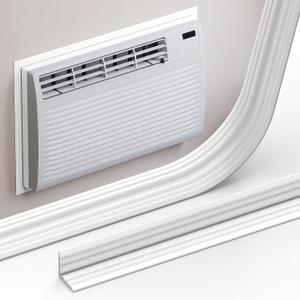 Flamorrow Self Adhesive Molding Trim for Through The Wall Air Conditioner, 90 Insulation Trim Frame for TTW AC Unit, Wall Mounted AC Plastic Decorative Edge for Seal Gap, Wind & Heat Insulation