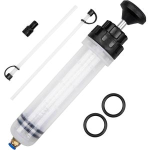 200CC Fluid Extractor Pump, Oil Change Syringe with 2pcs Hose, Manual Fluid Extractor/Fill Pump for Car Fluid Transfering