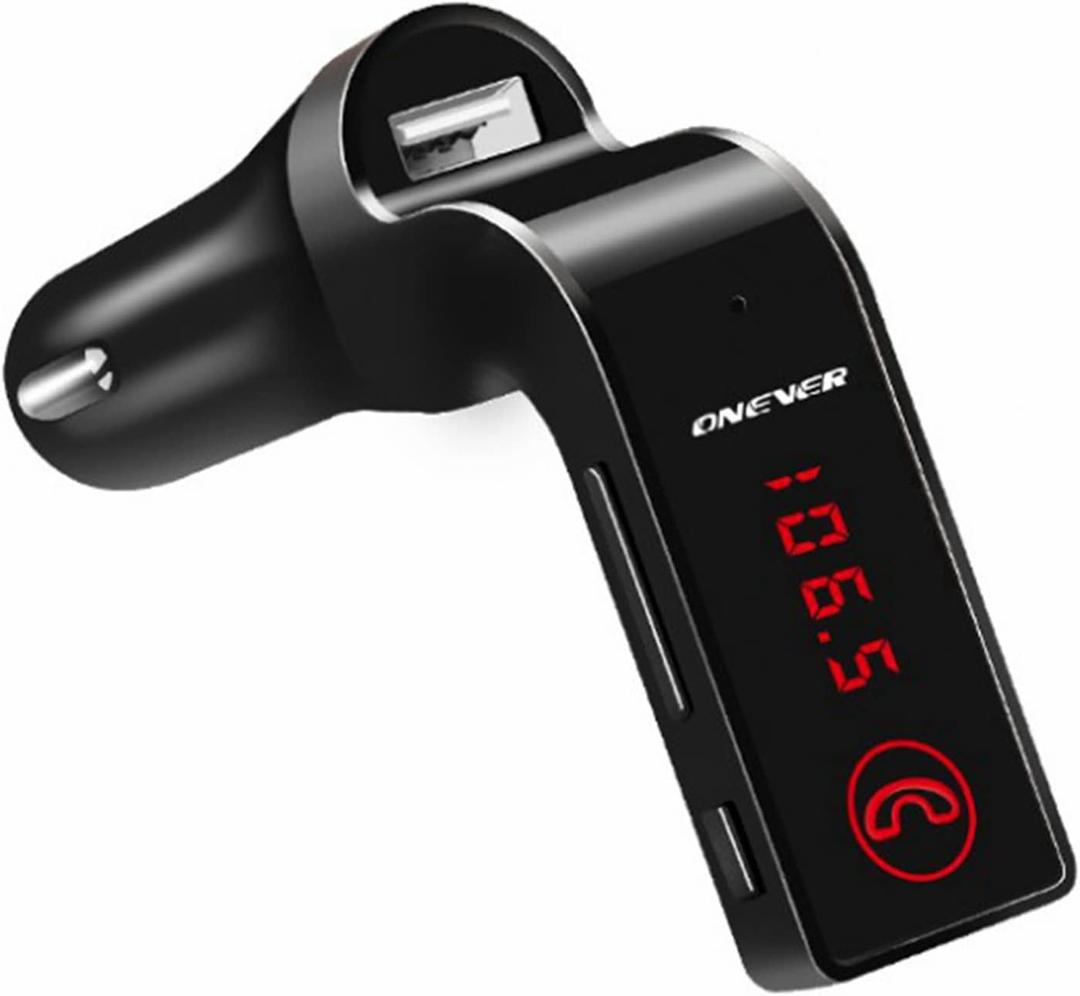 Bluetooth FM Transmitter for Car,TIANSHILI handsfree Bluetooth Receiver Car Kit with Mic/TF Card/USB Drive/AUX Play for iPhone,iPad and Other Android Phones-Black