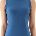 Women's Open Back Workout Tops - Sleeveless Yoga Tank Tops for Women, Moisture-Wicking Athletic Shirts for Running (Blue, M)