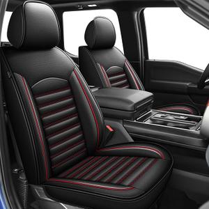 Seat Covers Fit for Dodge RAM 1500 2002-2024 2025 2026: Compatible with RAM 1500 2500 3500 Car Seat Cover Truck Pickup Crew Double Quad Cab 
(5 Seat, Red Line)