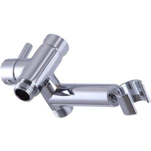 Solid Metal Shower Arm Diverter with Handshower Mount for Hand Held Showerhead 3-Way Bathroom Universal Shower System Replacement Part (Chrome)