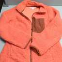 Amazon Essentials Women's Sherpa Long-Sleeve Mock Neck Full-Zip Jacket with Woven Trim Size M
