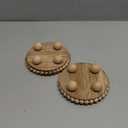 HouseJoy 2Pcs Wood Risers for Display Decorative,Round Beaded Riser Distressed for Decor ,Wooden Farmhouse Coasters Mini Cake Stand Plant Stand,Rustic Pedestal Stand Decor Display Risers for Tiered