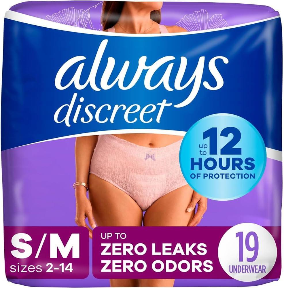 Always Discreet Max Small Underwear, 19 Count per Pack - 3 Per Case