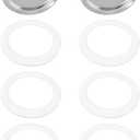 6 Pieces Moka Pot Replacement Cup Gasket with 2 Pcs Stainless Filter Silicone Moka Express Replacement Seals Funnel Kits Compatible Espresso Coffee Maker Parts(2-cup)