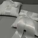 STAFUNI 2 PCS Wedding Ring Pillow, Ivory Ring Bearer Pillow, Simple Collection of Big Bow, Ring Bearer Holder for Wedding Party Ceremony