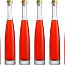 MAYPINK Clear Glass Bottle 6 Pack 12 oz (375 ml) with Cap Hot Sauce Oil Jam for Beverages Oils Kombucha Kefir Vinegar Beer Airtight Caps and Leak Proof Lids Shrink Film