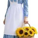 NFAUEIK Women Adult Colonial Prairie Costume,Floral Pioneer Dress with Apron and Bonnet Small