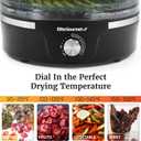 Elite Gourmet EFD319 Food Dehydrator, 5 BPA-Free 11.4" Trays Adjustable Temperature Controls, Jerky, Herbs, Fruit, Veggies, Dried Snacks, Black