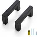 Ravinte 10 Pack Square Cabinet Pulls 2-1/2 Inch Black Kitchen Cabinet Handles Matte Black Kitchen Hardware for Cabinet Black Drawer Pulls Drawer Handles Come with Screwdriver