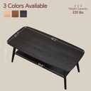 Coffee Table Small Solid Wood Center Table Mid Century Vintage Living Room Coffee Table, (Black 47.24 Inch)