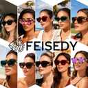 FEISEDY Women's Polarized Cat Eye Sunglasses - UV400 Protection, Trendy Design for Driving & Daily Wear B0299