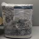 Zentavio 8x10 Washable Area Rugs, Vintage Non-Slip Floral Living Room Rug, Indoor Foldable Floor Thin Low Pile Carpet for Farmhouse Bedroom Dining Room Porcelain Blue