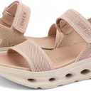 UBFEN Womens Comfortable Walking Sandals with Cushioned Sole | Non-Slip Rocker Bottom, Arch Support, Adjustable Straps, Lightweight Water Sport Platform Summer
