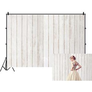 Renaiss 7x5ft Rustic White Wood Backdrop Polyester Vintage White Gray Wooden Floor Wall Plank Baby Shower Birthday Party Photography Background for Wedding Newborn Kids Adult Photo Studio Props (WSNWH14965)